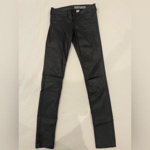 H&M black shiny skinny jeans